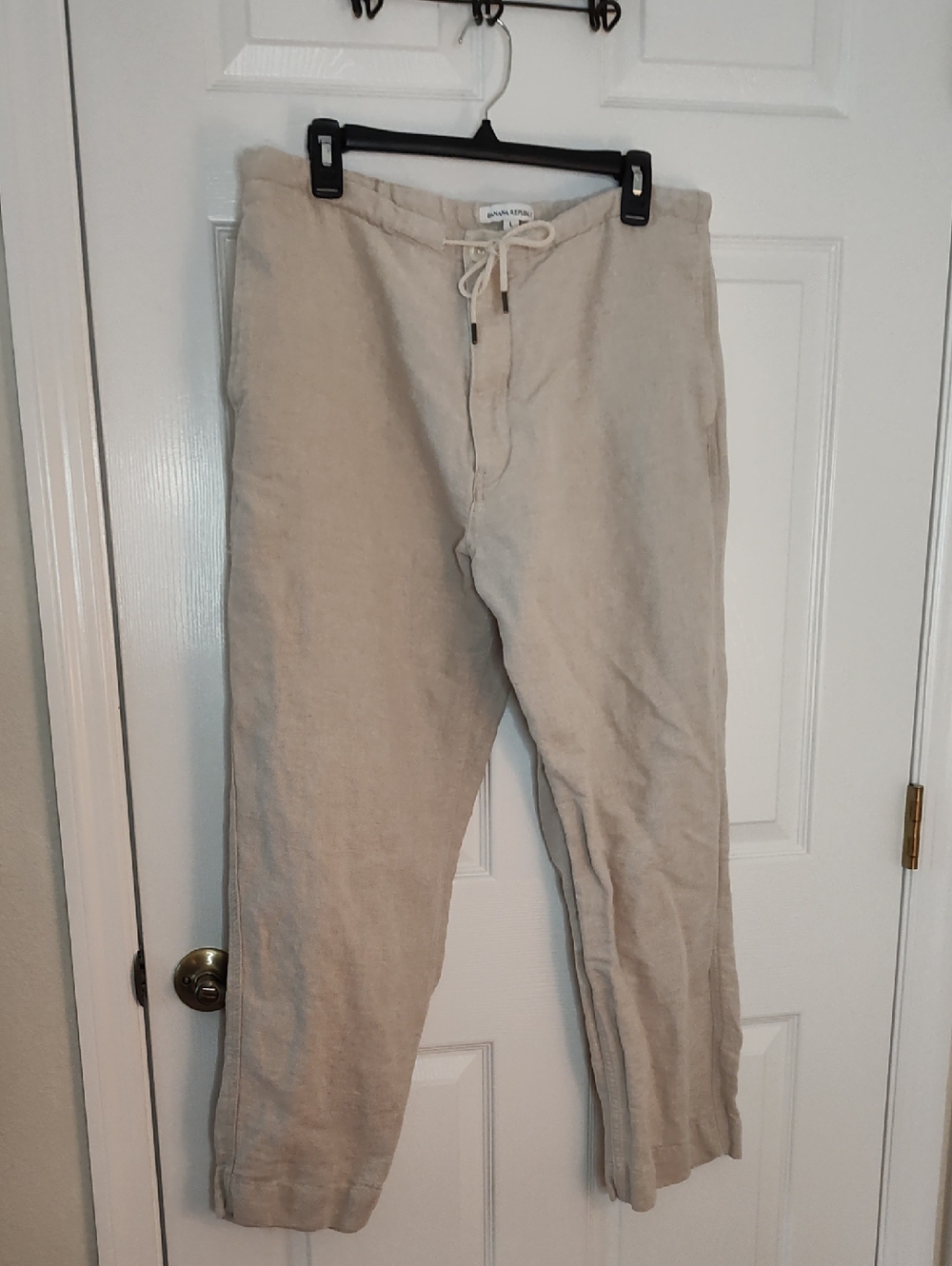 Banana Republic Drawstring Linen Joggers - Light Beige